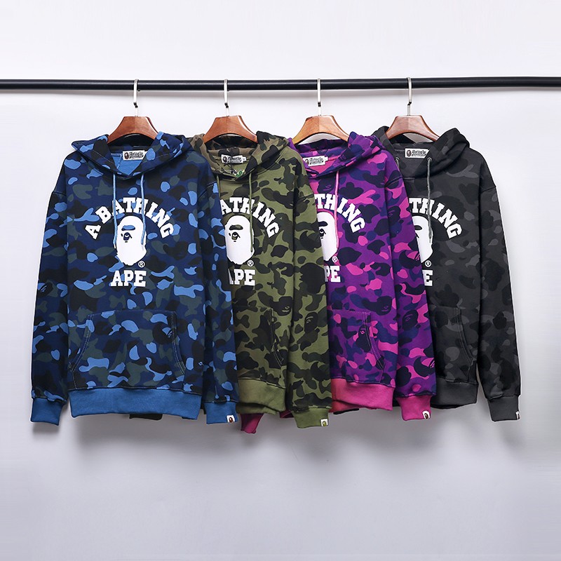 Bape Classic Hoodie 4 Colors Blue Army Green Purple Black Grey M~2XL 8B173XC319